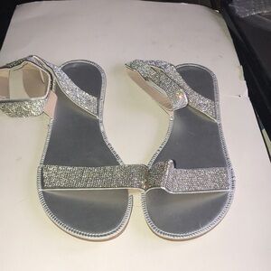 NWOT Women's Silver Crystal Sandals